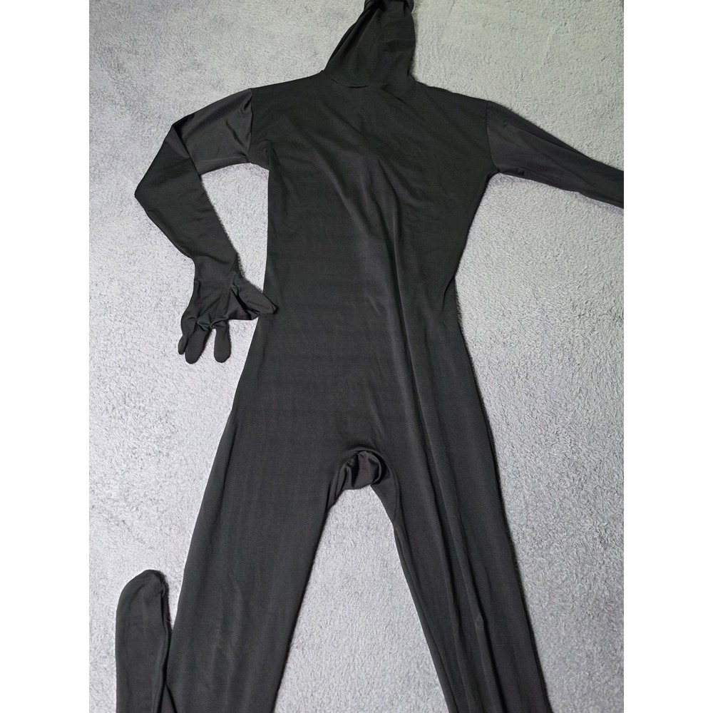 Unbranded Unisex Medium Zentai Body Suit Black Spandex Hooded Costume